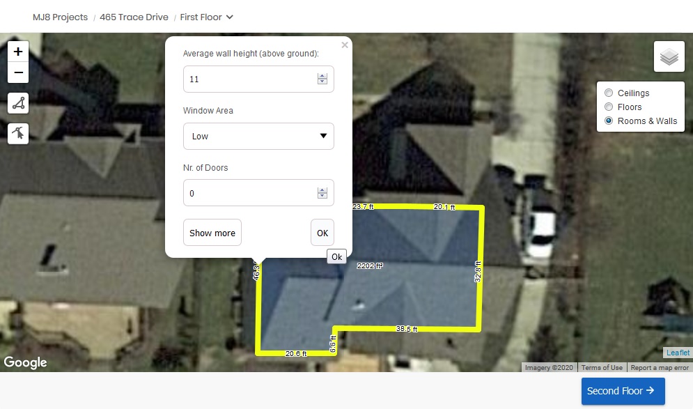 Creating map trace dimensions- CoolCalc Documentation