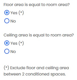 Floor and ceiling area - CoolCalc Documentation