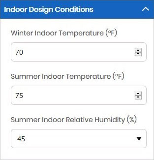 Indoor Design Conditions- CoolCalc Documentation