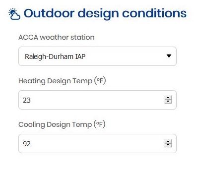 Outdoor Design conditions - CoolCalc Documentation
