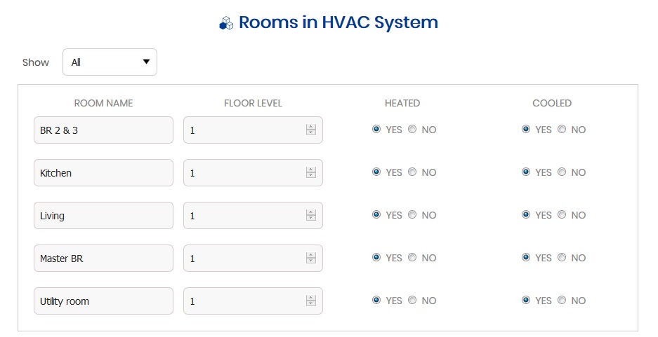 Rooms in System- CoolCalc Documentation
